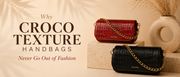 croco texture handbags