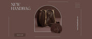 Premium brown leather handbag with gold chain detailing by Vilaasa Lifestyle.