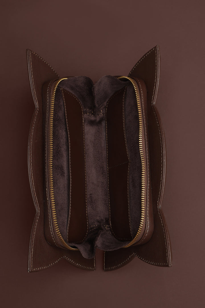 Tulip Clutch - Brown