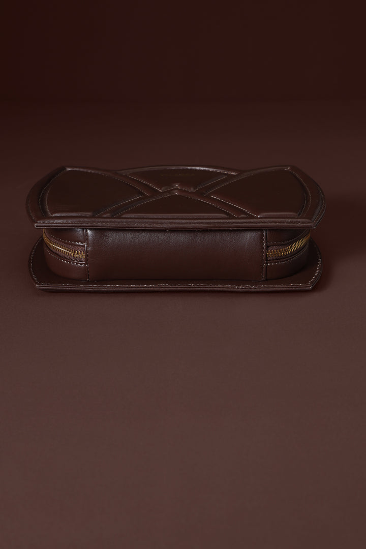 Brown leather shoulder bag