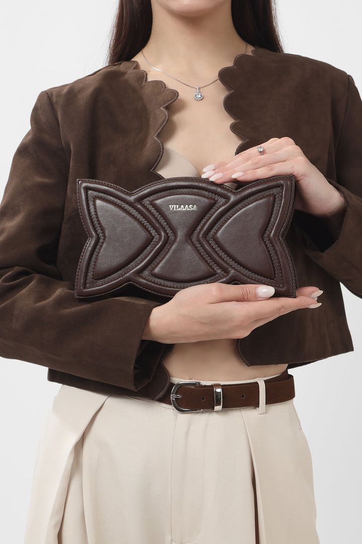 Tulip Clutch - Brown
